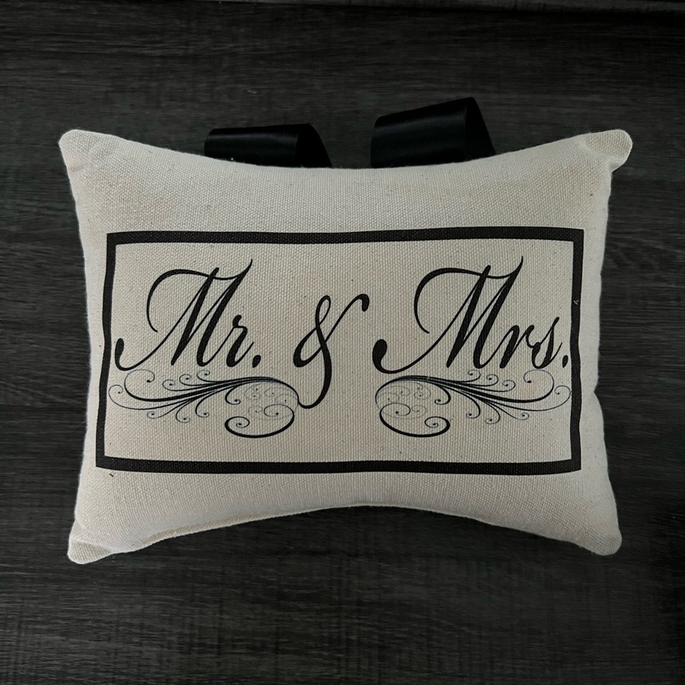 Mr. & Mrs. decorative door handle pillow